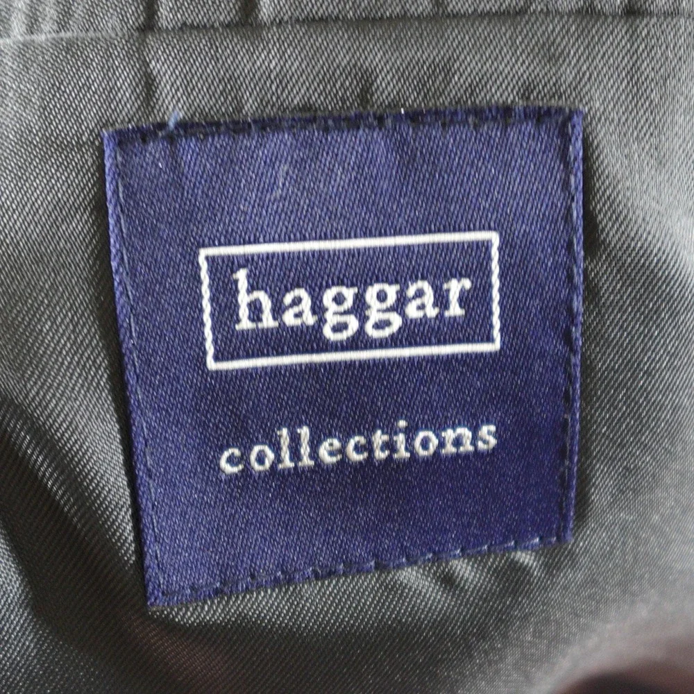 Haggar Blazer Mens 42S Tan Brown Herringbone 100% Lambswool 3-Button Jacket